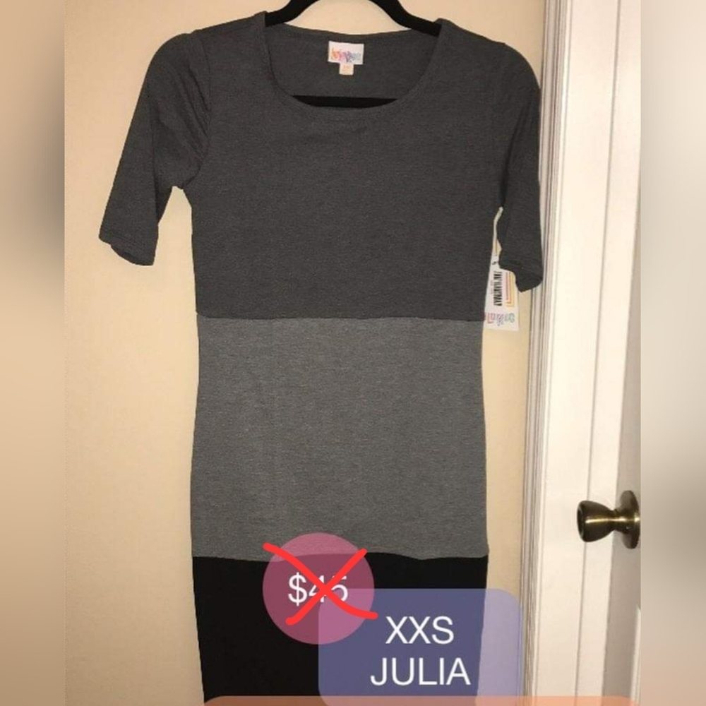 3 tone black and gray Lularoe Julia dress